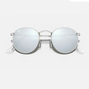 Ray-Ban Silver Round Flash lenses